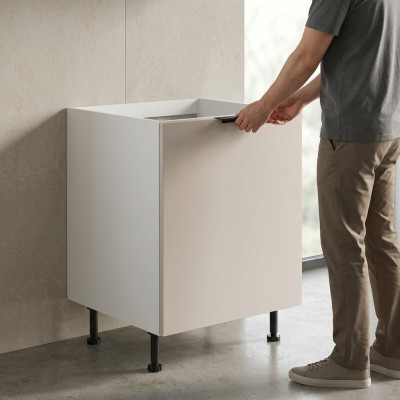 White mobile kitchen cabinet