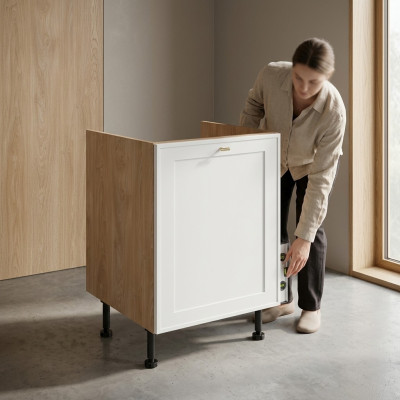 Mobile kitchen sink beige and white