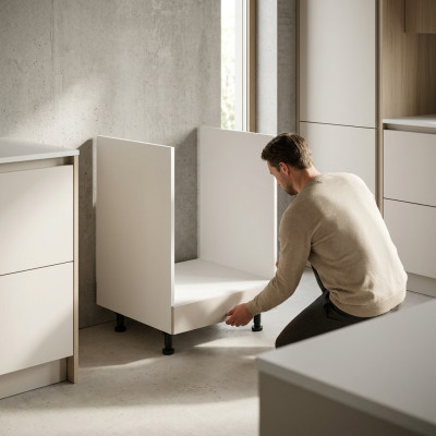 Mobile kitchen sink in white model