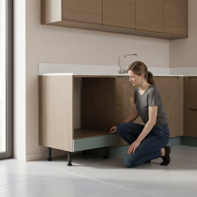 Mobile kitchen with built-in oven