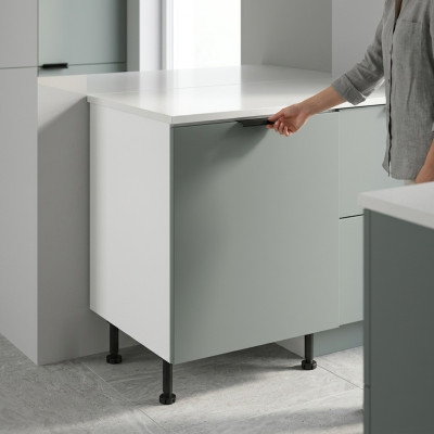 White kitchen waste collection cabinet