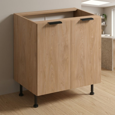 Desk with kitchen shelf support