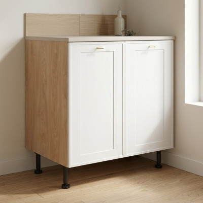 Mobile kitchen sink with two doors