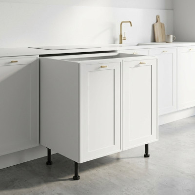 Mobile bathroom table with shelf and double door