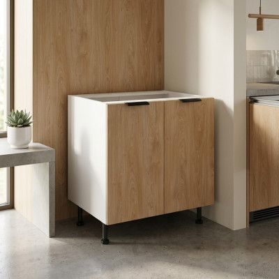 Mobile kitchen with doors, white
