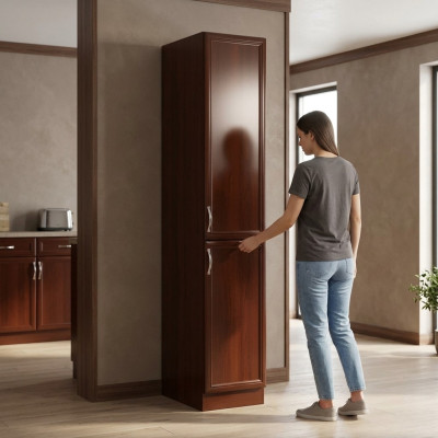 High kitchen cabinet with shelves