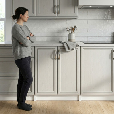 Mobile cabinet with shelf and double doors