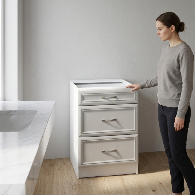 Mobile kitchen table with drawers