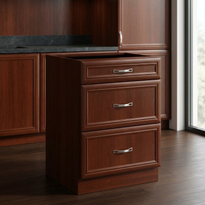 Mobile kitchen table with 3 drawers