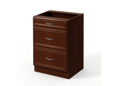 Mobile kitchen table with 3 drawers