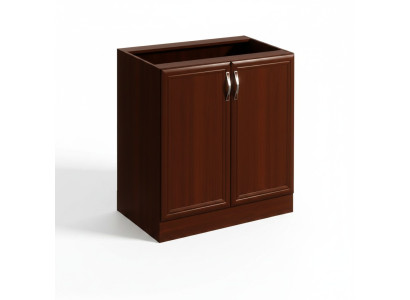 Mobile kitchen table with two doors under the countertop