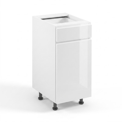 White kitchen with drawers and legs