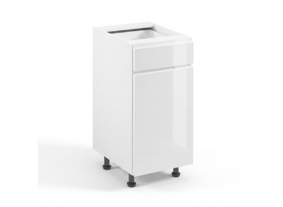 White kitchen with drawers and legs