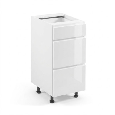 Mobile furniture with drawers under the tabletop, 3 glossy drawers
