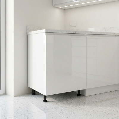 Mobile kitchen table with glossy surface