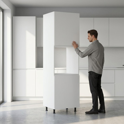 High cabinet for oven, built-in cabinet, oven space, glossy