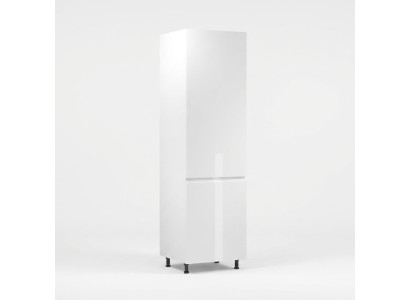 High kitchen cabinet with glossy shelves