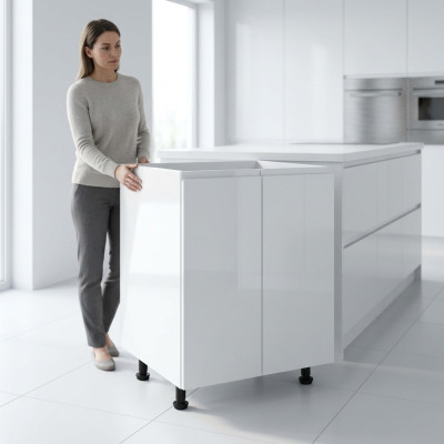 White glossy bathroom cabinet