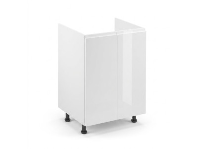 White glossy bathroom cabinet