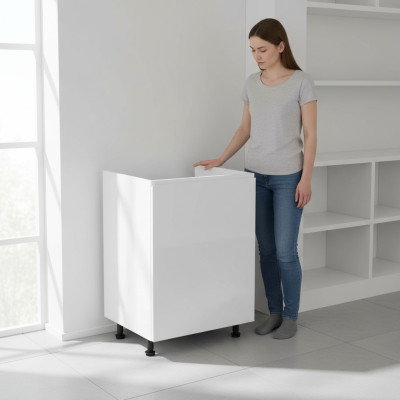 Mobile cabinet under the sink, white kitchen cabinet