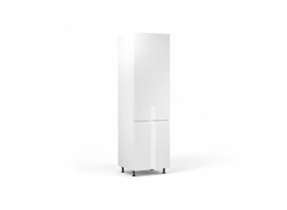 Built-in refrigerator cabinet, white kitchen