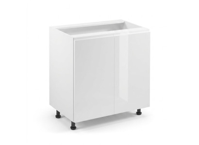Mobile kitchen with double glossy doors