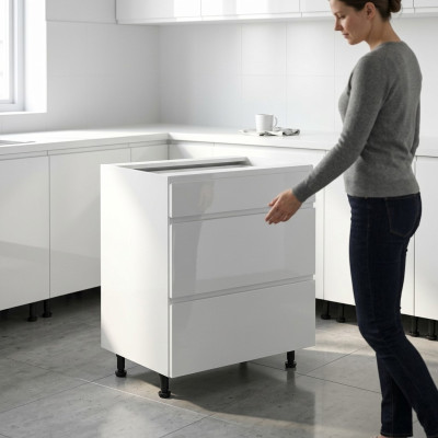 Mobile kitchen table with drawers
