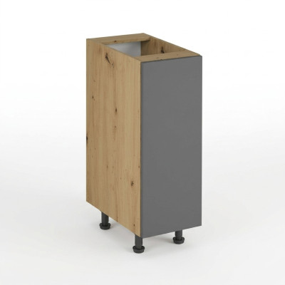 Mobile kitchen with work surface, gray kitchen cabinet