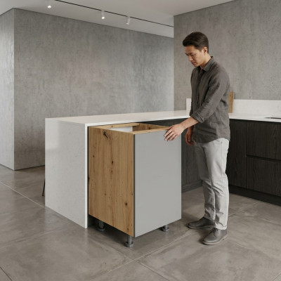 Mobile table with middle shelf for the kitchen