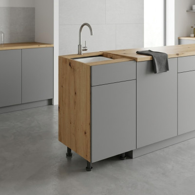Kitchen mobile table with drawer and shelves