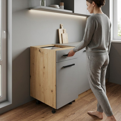 Kitchen furniture with doors and shelves