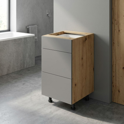 Kitchen cabinet with 3 drawers