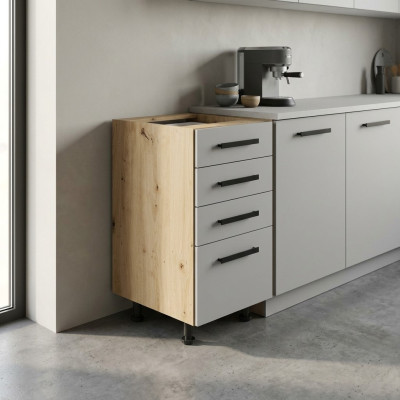 Independent kitchen cabinet with drawers