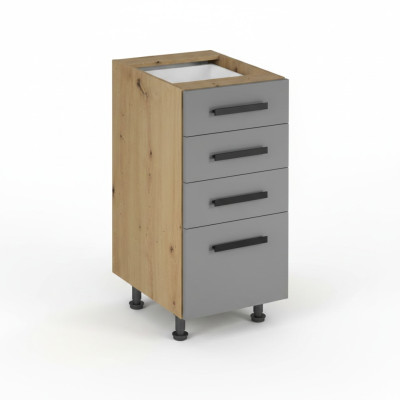 Independent kitchen cabinet with drawers