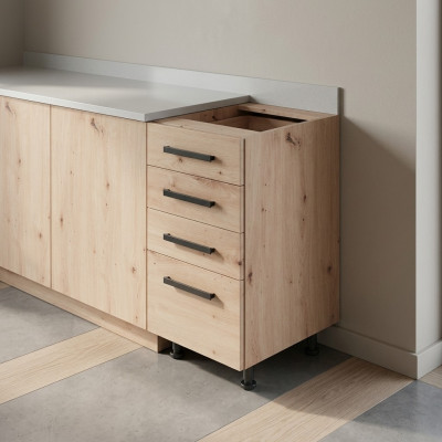 Comfortable kitchen cabinet with drawers