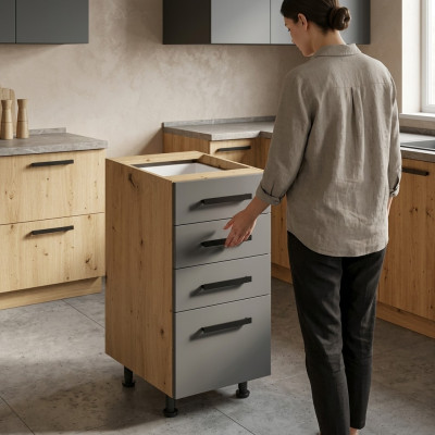 Kitchen furniture with drawers