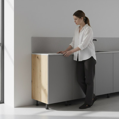 Mobile kitchen table with central surface
