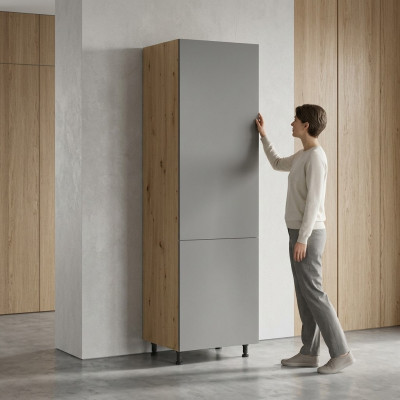 High kitchen cabinet with shelves