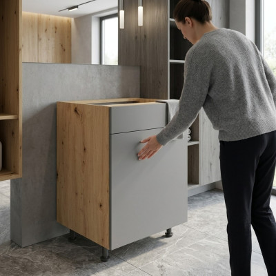 Kitchen furniture with drawers and shelves