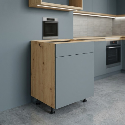 Mobile kitchen table with drawer and 2 shelves