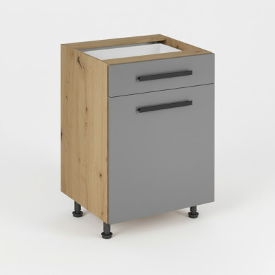 Mobile kitchen with drawer and internal shelves
