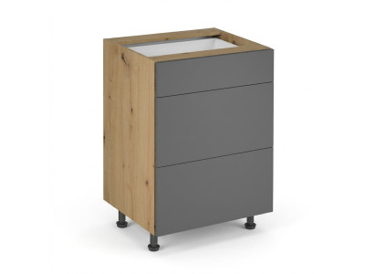 Mobile kitchen with drawers and 3-drawer kitchen cabinet