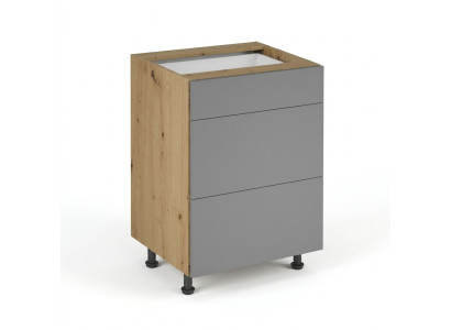 Mobile kitchen table with 3 drawers
