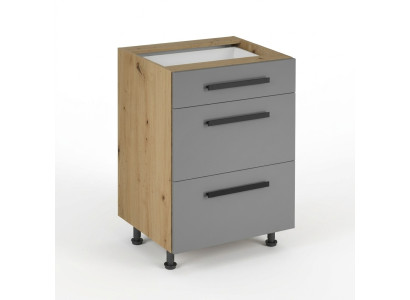 Mobile kitchen with wooden drawers