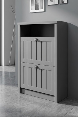 Shoe storage cabinet with opening doors
