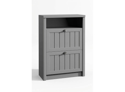 Shoe storage cabinet with opening doors