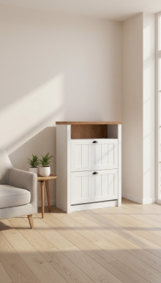Shoe cabinet with doors, shoe storage cabinet, double-walled furniture