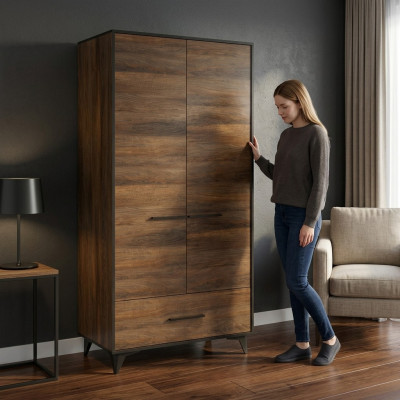 Wardrobe with hanger and drawer