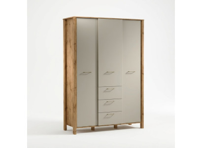 Wardrobe with hooks, shelves, and drawers