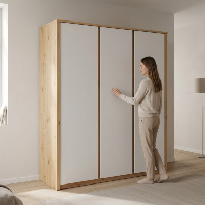 Modern textile wardrobe with two hooks